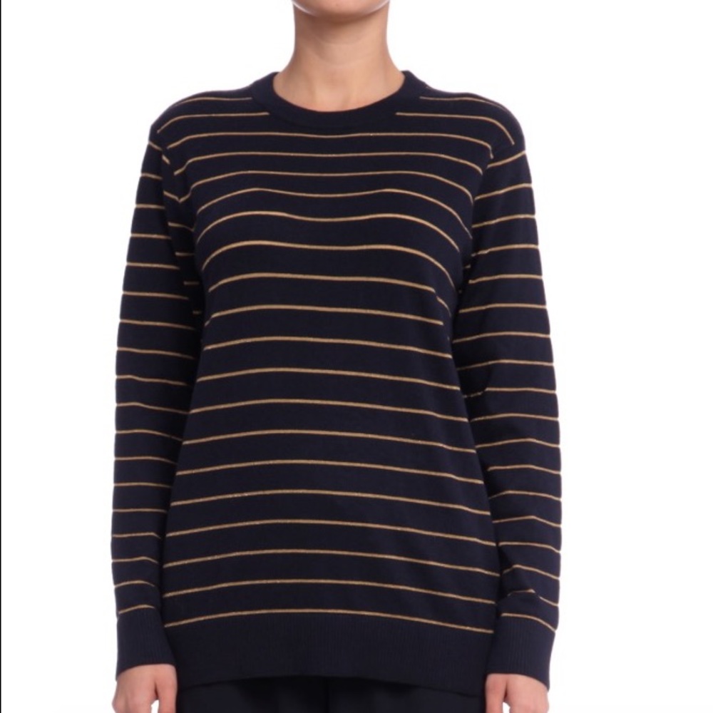 DKNY Navy and Gold Sweater